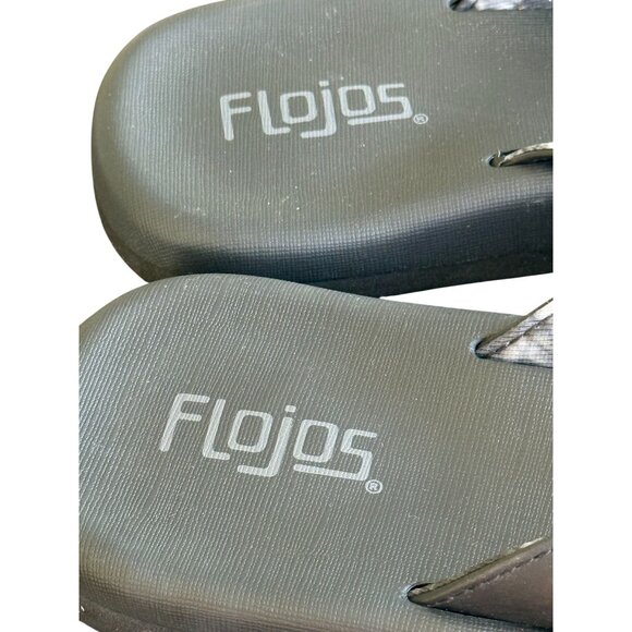 Flojos Women Flip Flops Thong Sandals Black/Tie-Dye Size 10 Comfort Beachy - Picture 3 of 7
